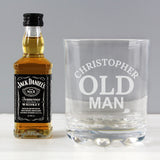 Personalised Old Man Tumbler and Whiskey Miniature Set - Alcohol Sets at Gift Moments