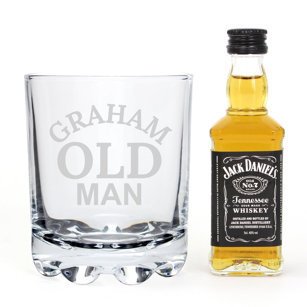 Personalised Old Man Tumbler and Whiskey Miniature Set - Alcohol Sets at Gift Moments