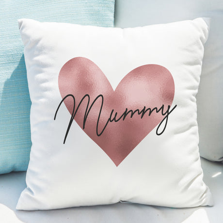 Personalised Name Only Rose Gold Heart Cushion - Cushions at Gift Moments