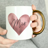 Personalised Heart Gold Handled Mug - Mugs at Gift Moments