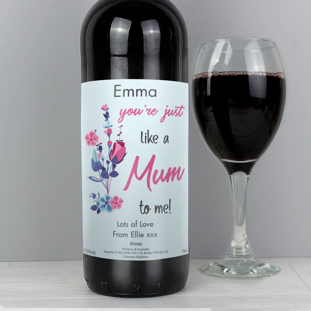 Personalised Just Like A Mum Red Wine - Wine at Gift Moments