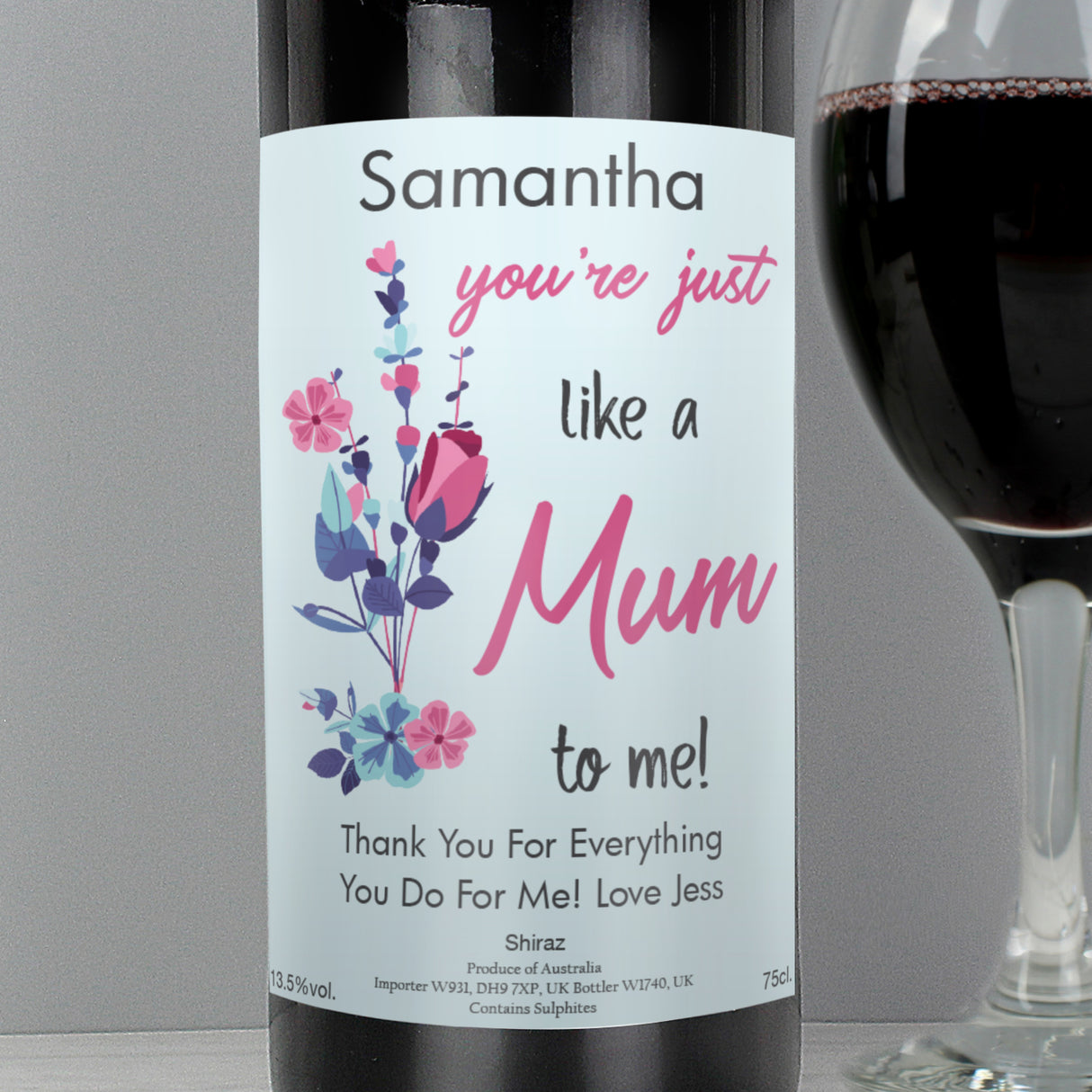 Personalised Just Like A Mum Red Wine - Wine at Gift Moments