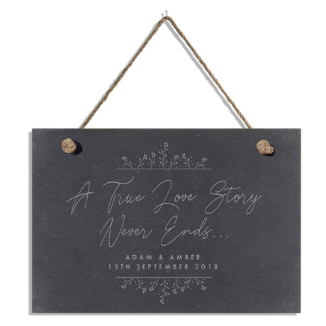 Personalised True Love Story Hanging Large Slate Sign - Signs & Plaques at Gift Moments