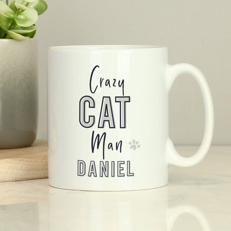 Personalised Crazy Cat Man Mug Default Title - Mugs at Gift Moments