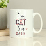 Personalised Crazy Cat Lady Mug Default Title - Mugs at Gift Moments