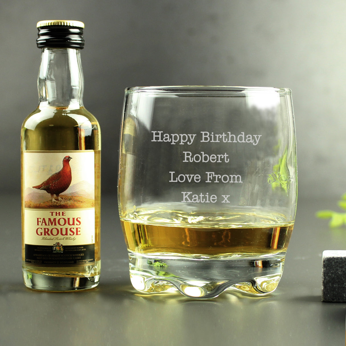 Personalised Tumbler and Whiskey Miniature Set: 1 - Alcohol Sets By Gift Moments