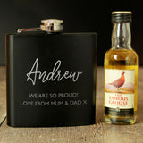 Personalised Hip Flask and Whisky Miniature Set: 1 - Alcohol Sets By Gift Moments