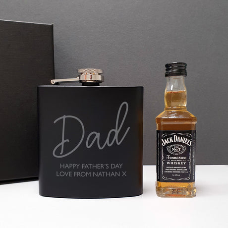 Personalised Free Text Hipflask and Whisky Miniature Set Default Title - Alcohol Sets at Gift Moments