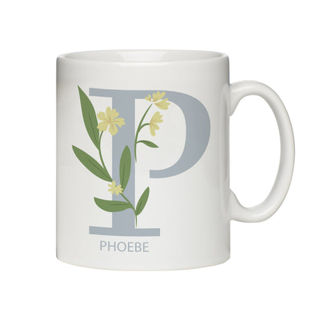 Personalised Floral Initial Mug - Mugs at Gift Moments