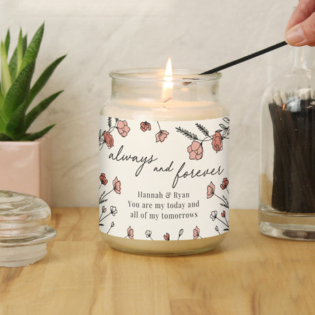 Personalised Always & Forever Large Scented Jar Candle - Candles at Gift Moments