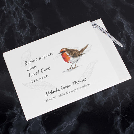 Personalised Robins Appear Guest Book - Guest Books at Gift Moments