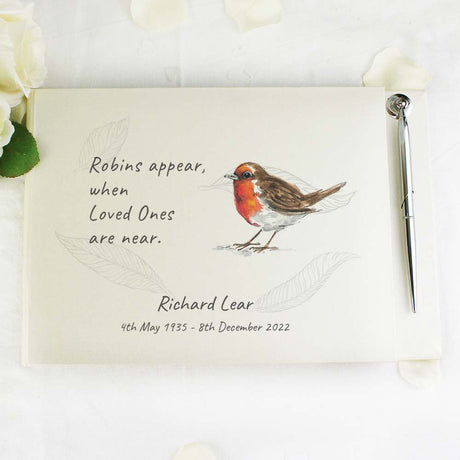 Personalised Robins Appear Guest Book - Guest Books at Gift Moments