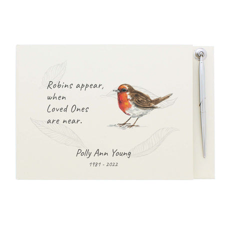 Personalised Robins Appear Guest Book - Guest Books at Gift Moments