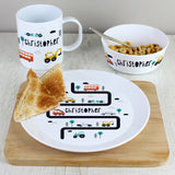 Personalised Little Car Plastic Breakfast Set - Tableware at Gift Moments