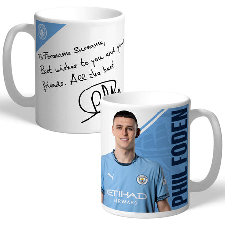 Personalised Manchester City FC Foden Autograph Mug - Mugs at Gift Moments