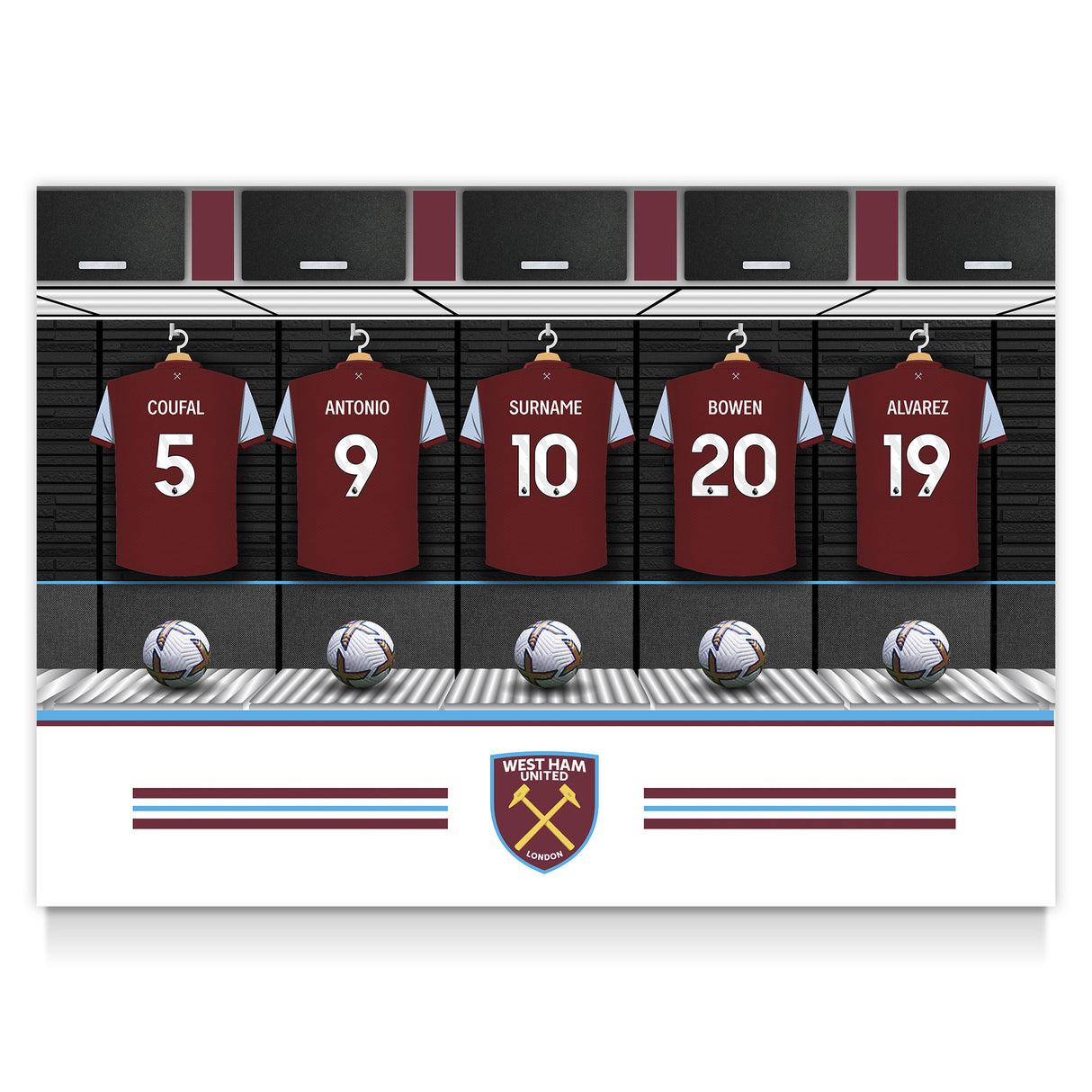 Personalised West Ham United FC Dressing Room Poster - Posters at Gift Moments