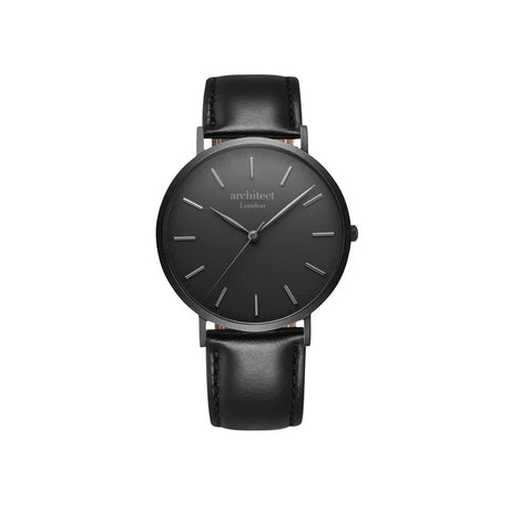 Bespoke Men's Architect Minimalist Watch Jet Black - Watches at Gift Moments