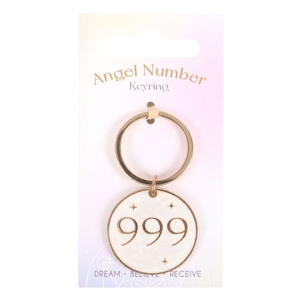 999 Angel Number Keyring: 1 - Keyrings By Gift Moments