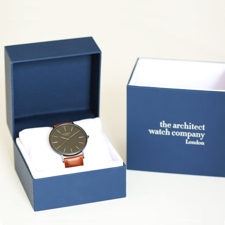 Personalised Men's Architect Minimalist Walnut Contactless Payment Watch - Watches at Gift Moments