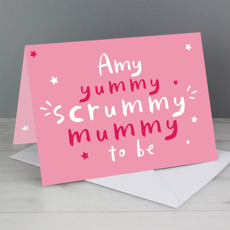 Personalised Yummy Scrummy Mummy To Be Card - Greeting Cards at Gift Moments