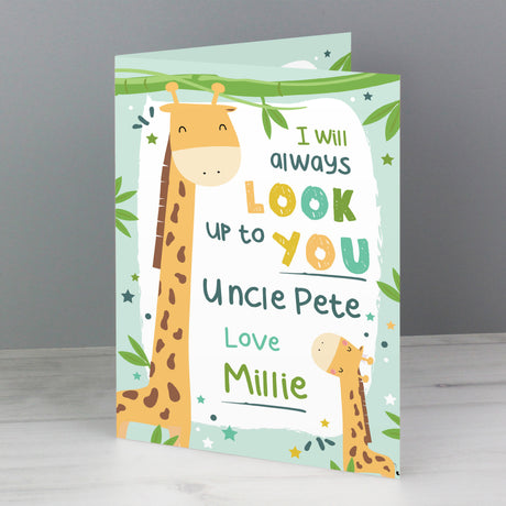 Personalised Look Up To You Giraffe Card - Greeting Cards at Gift Moments