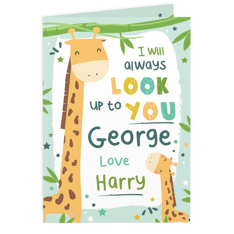 Personalised Look Up To You Giraffe Card - Greeting Cards at Gift Moments