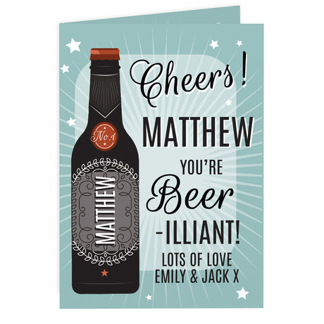 Personalised Beer-illiant Card for Father's Day - Greeting Cards at Gift Moments