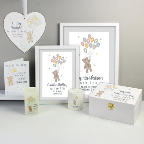 Personalised Teddy & Balloons Card - Greeting Cards at Gift Moments