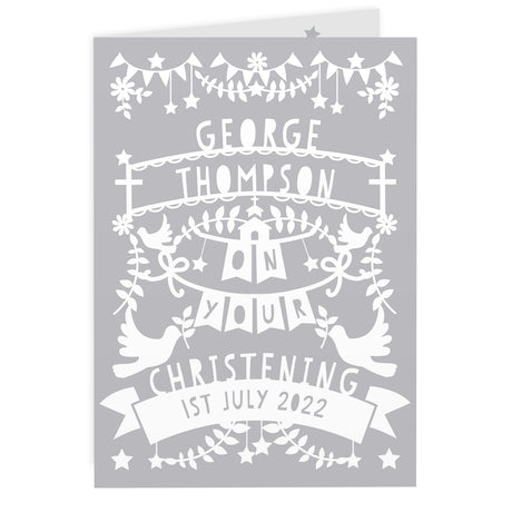 Personalised Grey Papercut Style Card - Greeting Cards at Gift Moments