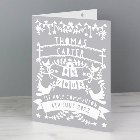 Personalised Grey Papercut Style Card - Greeting Cards at Gift Moments