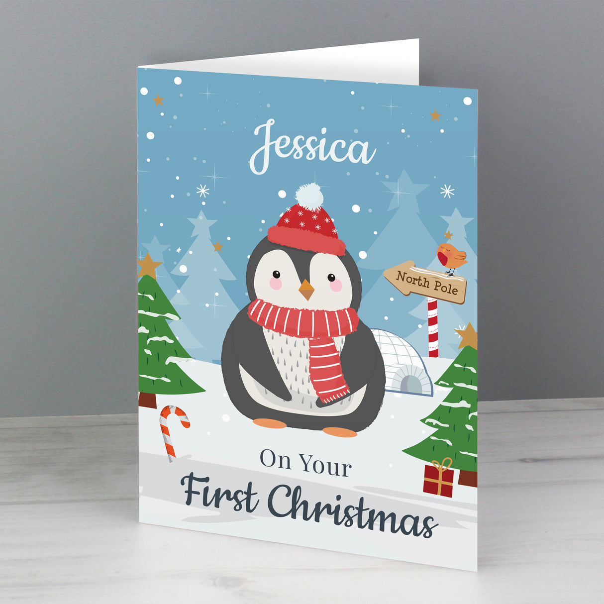 Personalised Christmas Penguin Card - Greeting Cards at Gift Moments