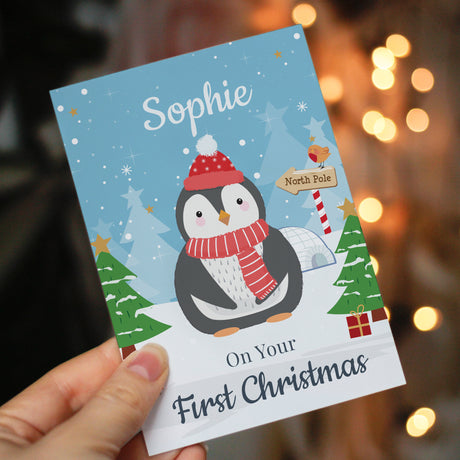 Personalised Christmas Penguin Card - Greeting Cards at Gift Moments