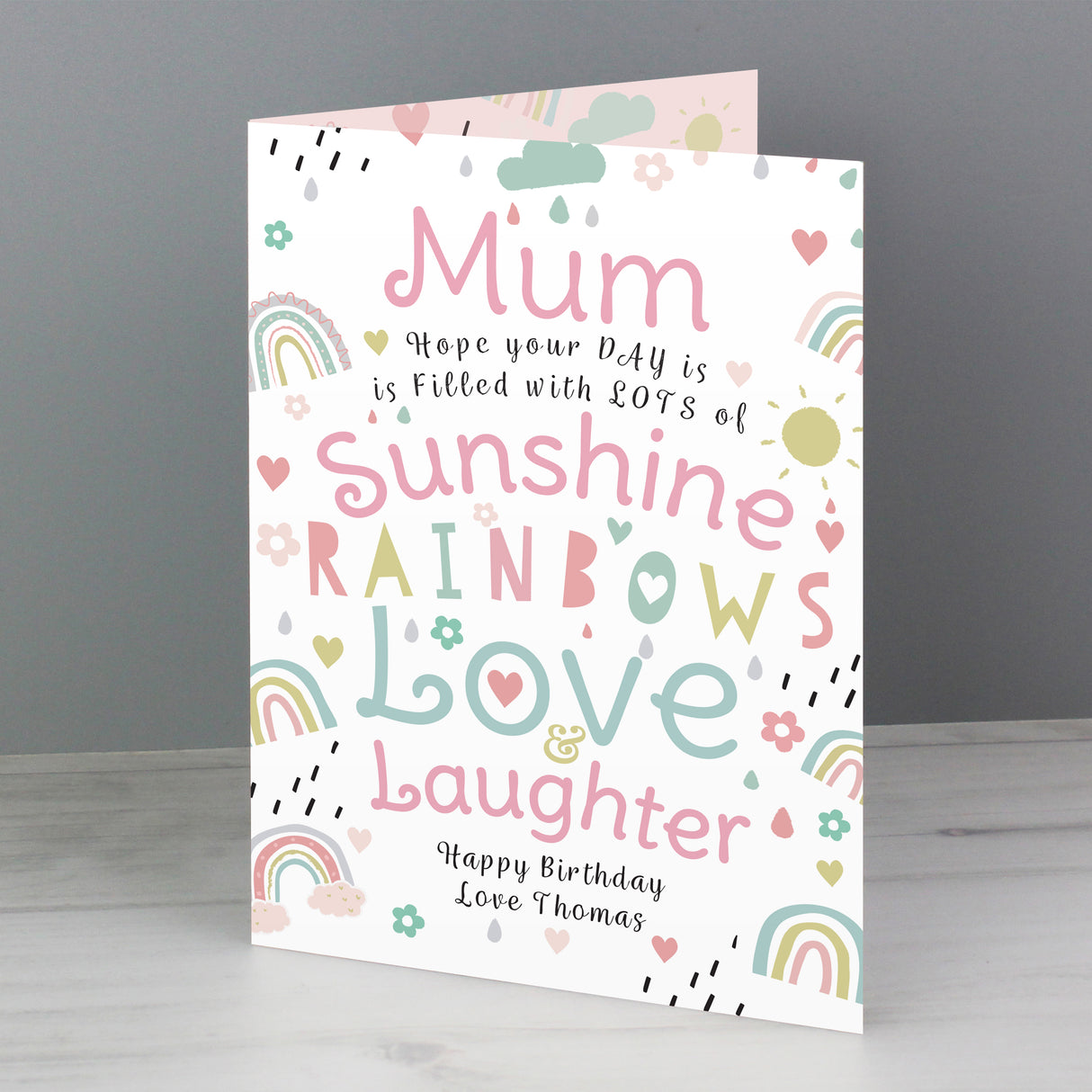 Personalised Rainbows & Sunshine Card - Greeting Cards at Gift Moments