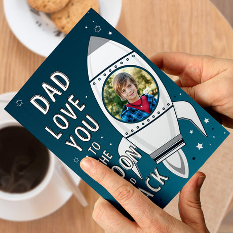 Personalised Moon & Back Photo Upload Card - Greeting Cards at Gift Moments