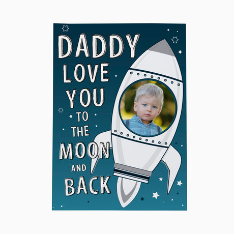 Personalised Moon & Back Photo Upload Card - Greeting Cards at Gift Moments