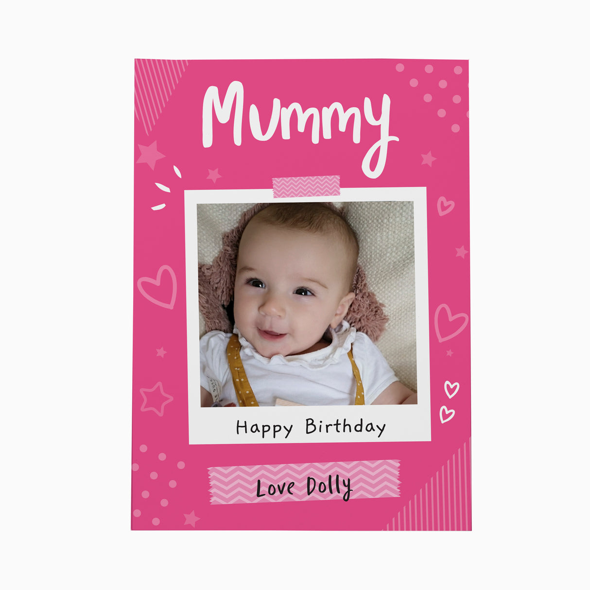 Personalised Pink Polaroid Wreath Photo Upload Card - Greeting Cards at Gift Moments