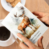 Personalised Watercolour Stag Greetings Card - Greeting Cards at Gift Moments