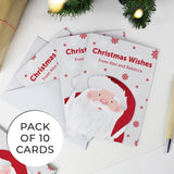 Personalised Pack of 10 Christmas Santa Cards - Greeting Cards at Gift Moments