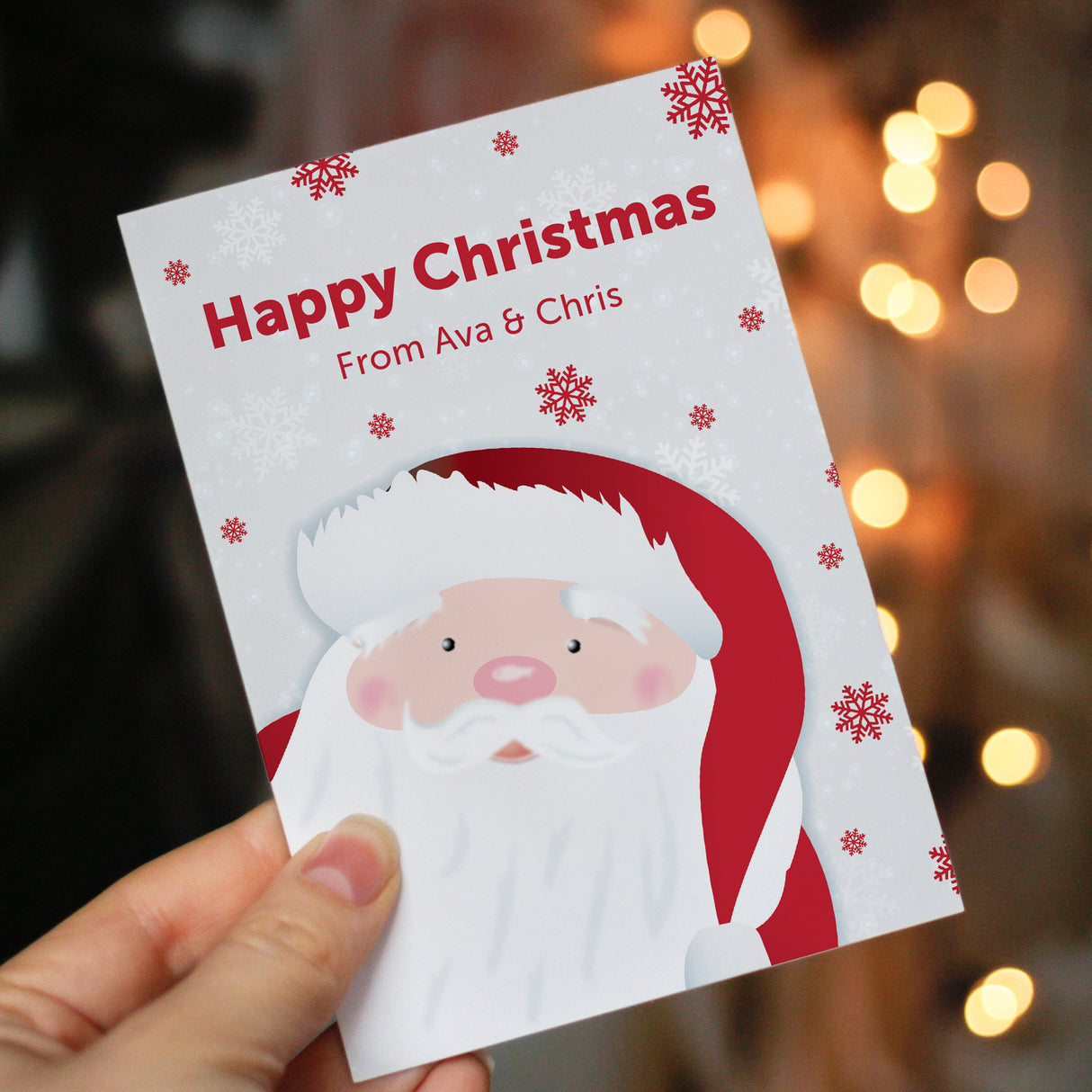 Personalised Pack of 10 Christmas Santa Cards - Greeting Cards at Gift Moments