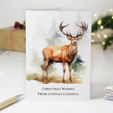 Personalised Pack of 10 Christmas Stag Cards - Greeting Cards at Gift Moments