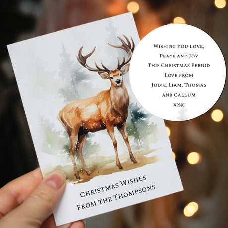 Personalised Pack of 10 Christmas Stag Cards - Greeting Cards at Gift Moments