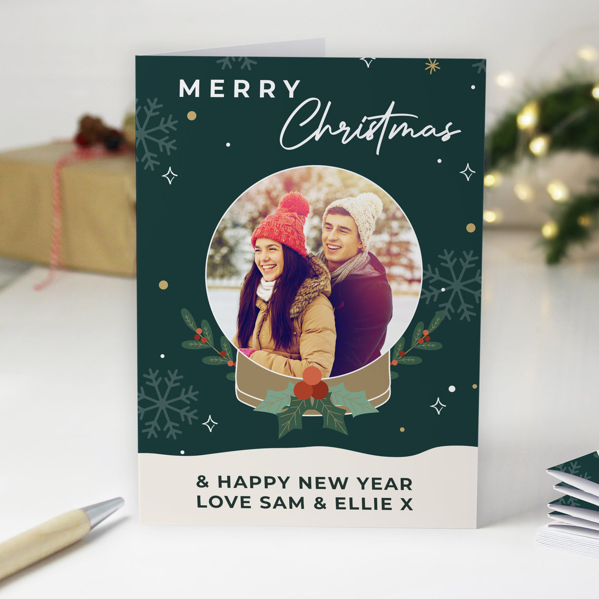 Personalised Pack of 10 Christmas Photo Cards - Greeting Cards at Gift Moments