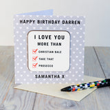 Personalised I Love You More Than Coaster Card Default Title - Greeting Cards at Gift Moments