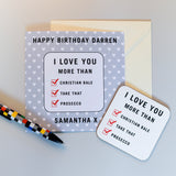 Personalised I Love You More Than Coaster Card - Greeting Cards at Gift Moments