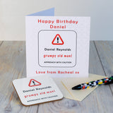 Grumpy Old Man Coaster Card: 1 - Greeting Cards By Gift Moments