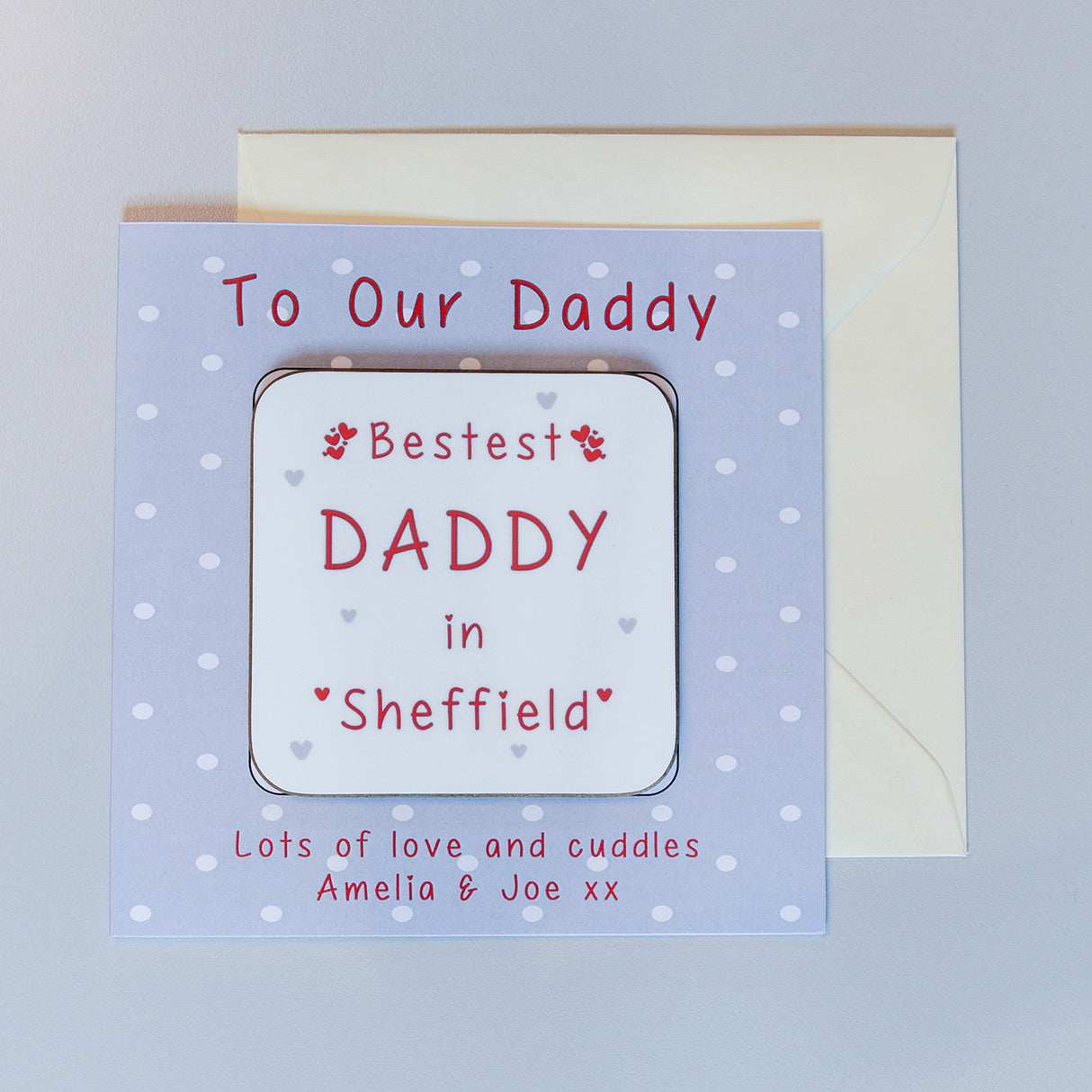 Personalised Best Dad Coaster Card: 3 - Greeting Cards By Gift Moments