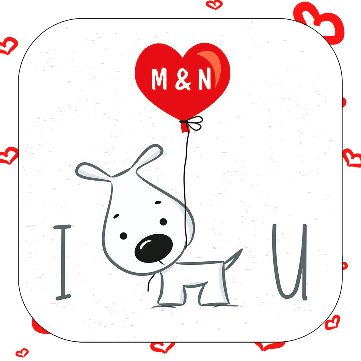 Personalised I Woof U Coaster Card: 5 - Greeting Cards By Gift Moments