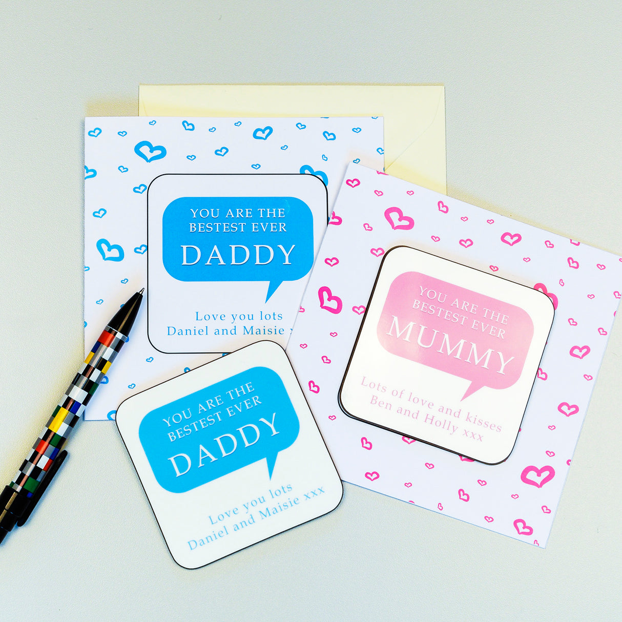 Personalised Mummy/Daddy Coaster Card: 4 - Greeting Cards By Gift Moments