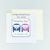 Personalised Wedding Camper Vans Coaster Card: 3 - Greeting Cards By Gift Moments