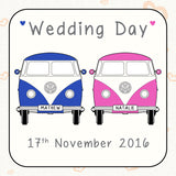 Personalised Wedding Camper Vans Coaster Card: 5 - Greeting Cards By Gift Moments